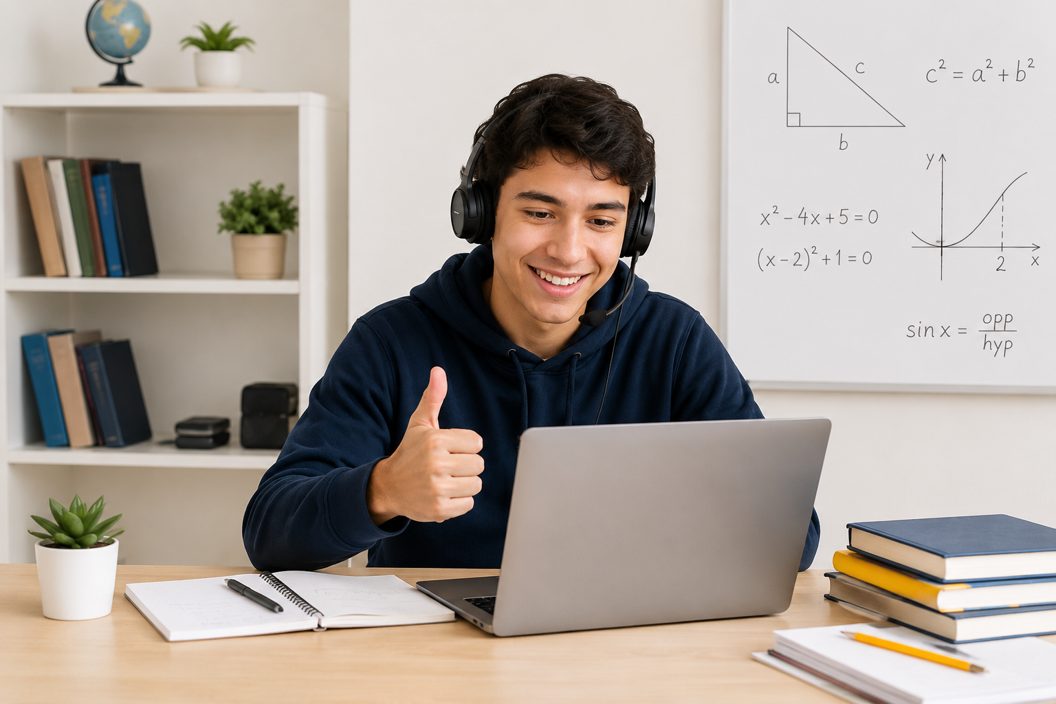 Happy online student